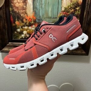 On Cloud 5 Rust Red running shoes